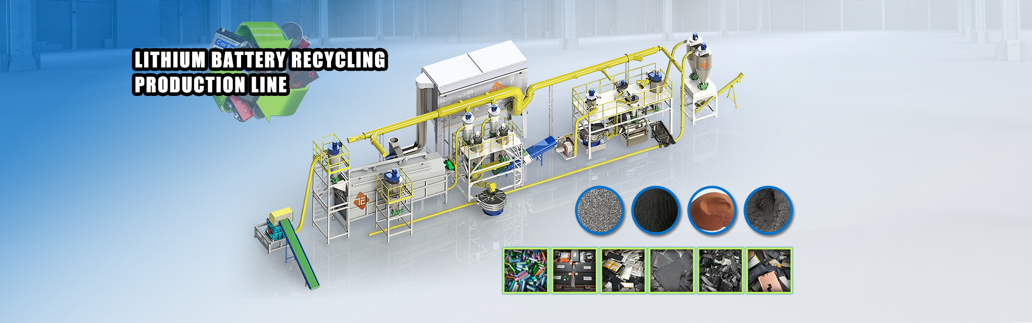 Lithium ion battery recycling machine