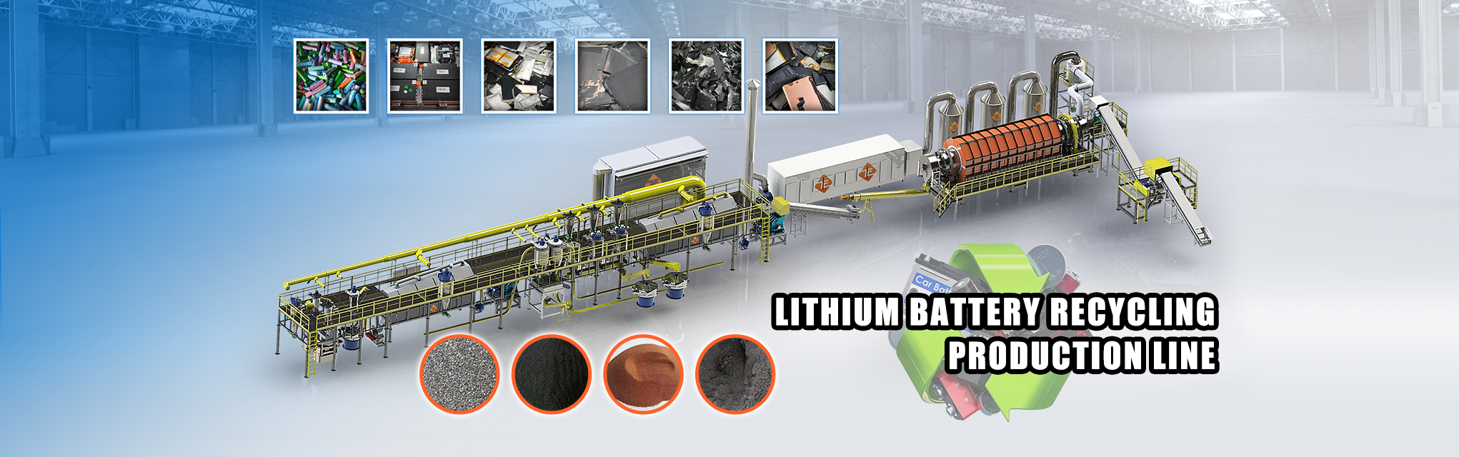 Lithium ion battery recycling machine