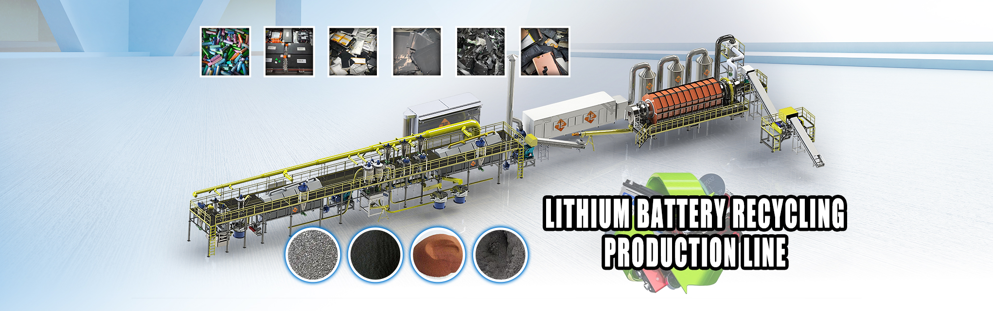 Lithium ion battery recycling machine